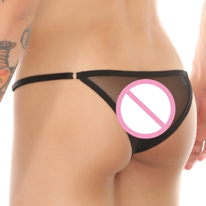 Men's Sexy Underwear Thin String Waist Lace Panties Men Strap Erotic Lingerie Sissy Clothing Low Waist Panty