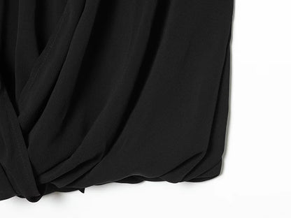 Women's Tops Summer Fashion Pleated Tops Women Turtleneck Sleeveless Tops Casual Female Chic Tops