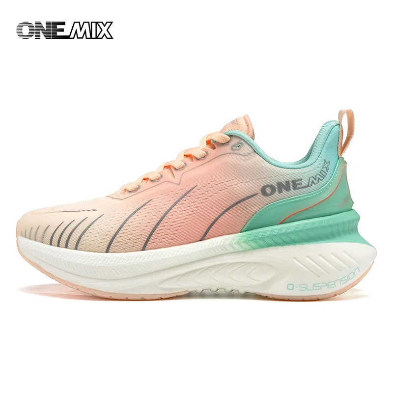 ONEMIX Women Sneakers Black Breathable Running Shoes for Woman 2024 Designer  21608A Shipping Pink Fashion Damping Sports Shoes
