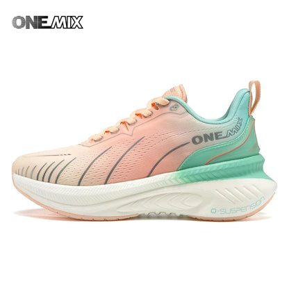 ONEMIX Women Sneakers Black Breathable Running Shoes for Woman 2024 Designer  21608A Shipping Pink Fashion Damping Sports Shoes