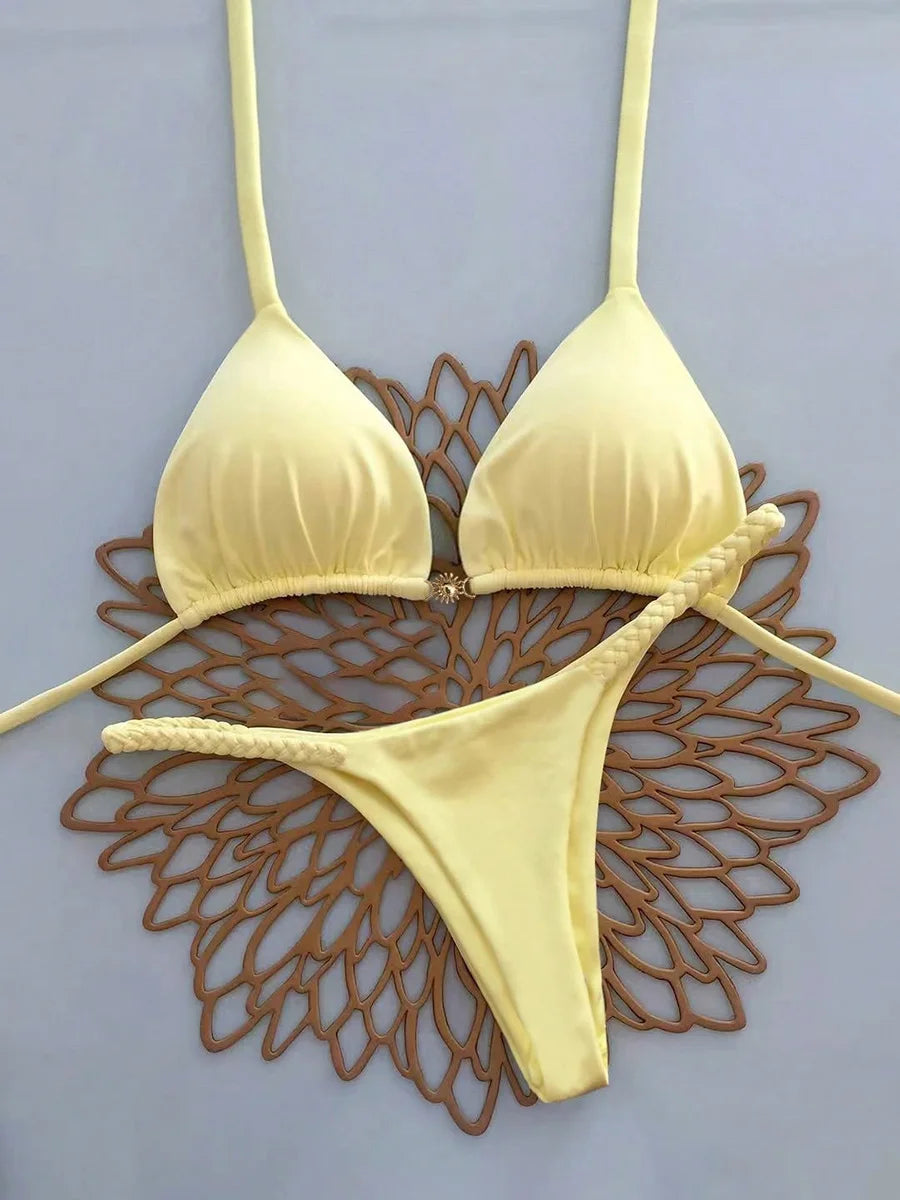 Trend Bikinis 2026 Swimsuit Women Swimwer Sexy Push Up Bikini Set Brazilian Biquini INS Bathing Suit Cute Summer Beachwear