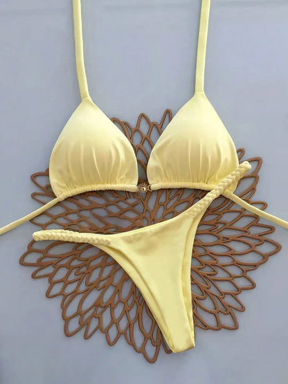 Trend Bikinis 2026 Swimsuit Women Swimwer Sexy Push Up Bikini Set Brazilian Biquini INS Bathing Suit Cute Summer Beachwear