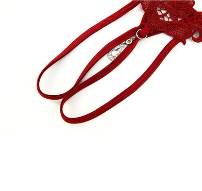 Women Sexy Jewelry Diamond Seductive Erotic Thong G-String Perspective Hollowed Out Embroidery Sexy Underwear Girlfriends Gifts