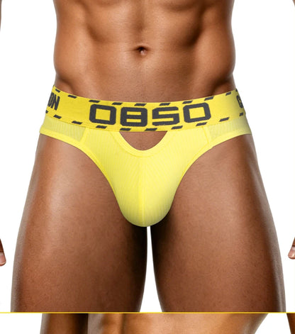 1/3Pcs Breathable Cotton Men Underwear Sexy Bikini Panties Underpants Large Crotch Pouch Mens Briefs with Front and Back Cutouts