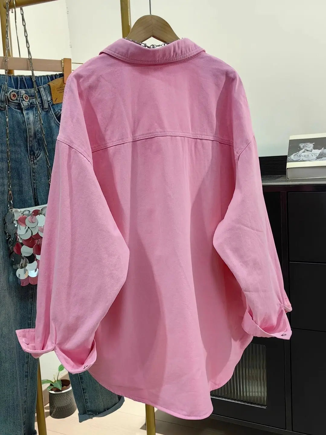 Loose Casual Denim Workwear Jacket Women's Spring Autumn New Version Large Size Shirt Lazy Minimalist Versatile Shirt