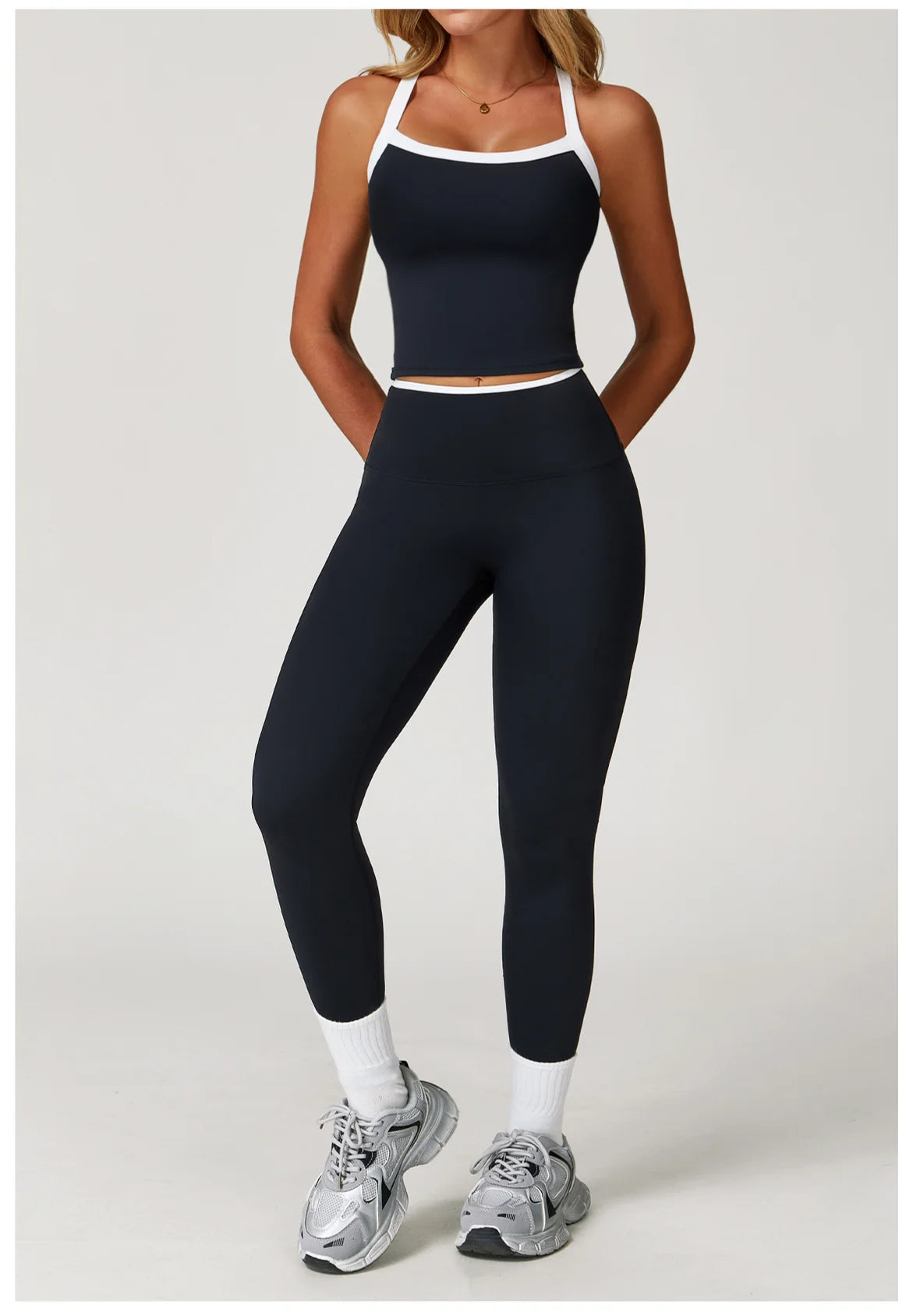 2 Pieces Yoga Set Women Workout Outfits Fitness Clothes Sportswear Gym Tracksuit High Waist Leggings Sports Bra Athletic Wear