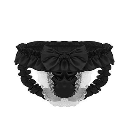 Men Sexy Hollow underpants men Exposed Buttocks Thong Briefs sexy toy mens Panties Sissy Underwear Bowknot Thongs sissy Thongs