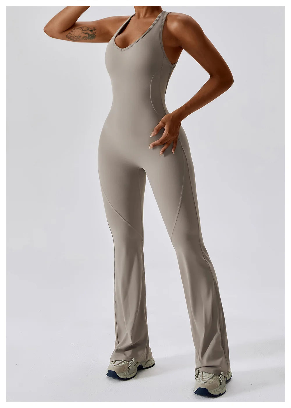 Solid Yoga Jumpsuit One Piece Outfit Fitness Bodysuit Workout Clothes for Women Sportwear Women Buttock lifting Set Activewear