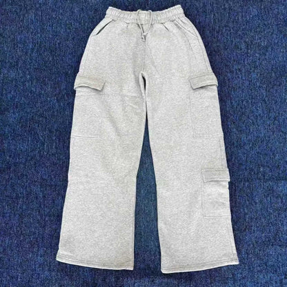 2026 Women‘s Wide Leg Cargo Pants  Elastic Waistband with Large Pockets Casual Fitness Sportswear Y2k Long Pants