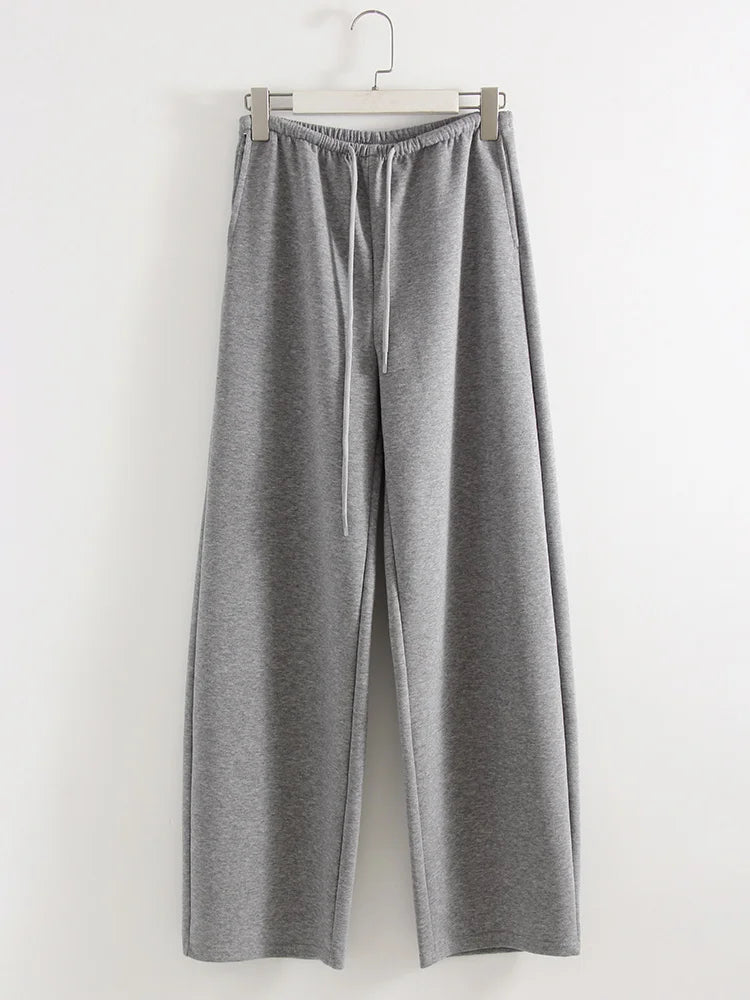 Butter Yellow Sport Sweatpants Women Wide Leg For Summer Basic Women's Pants And Trousers Cotton Baggy Red Pants Woman Joggers