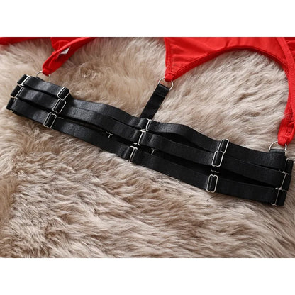 Tornova Sexy Lingerie Set for Women Strap Sexy Lingerie Mesh Splicing Hollow Sexy Lingerie 5-piece Set Halter Underwear Set New