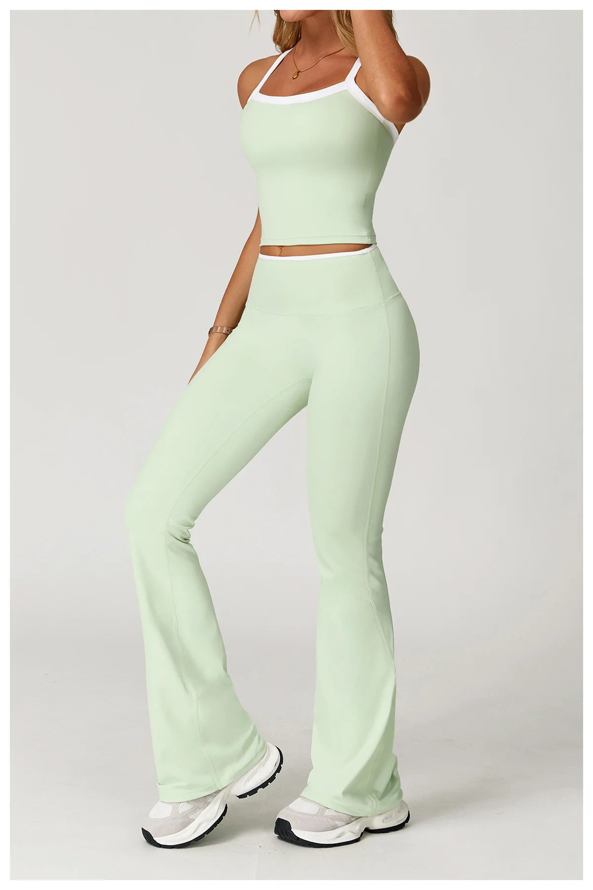 2 Pieces Yoga Set Women Workout Outfits Fitness Clothes Sportswear Gym Tracksuit High Waist Leggings Sports Bra Athletic Wear