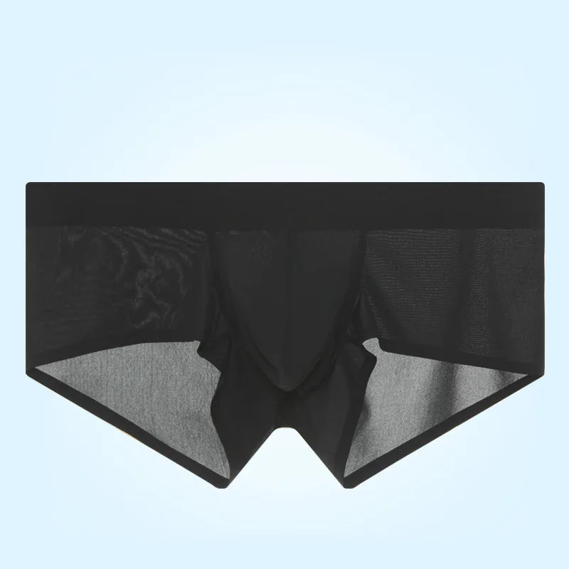 New Ultra-thin Quick Dry Mens Boxer Shorts Ice Silk Man Panties Seamless Sexy Underwear U Bulge Pouch Male Breathable Underpants