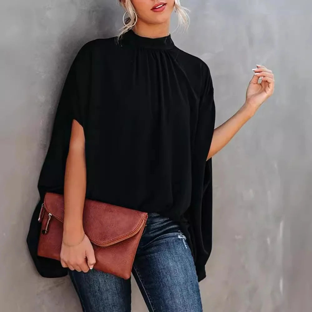 Summer Tops for Women High Neck Graphic Tees Western Boho Tops Women's Fashion Blouses Business Casual Dreesy with Sleeves