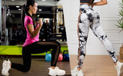 2 Pack Women's High Waisted Sexy Butt Lifting Seamless Solid Color Yoga Leggings Elastic And Breathable Fitness Sports Pants
