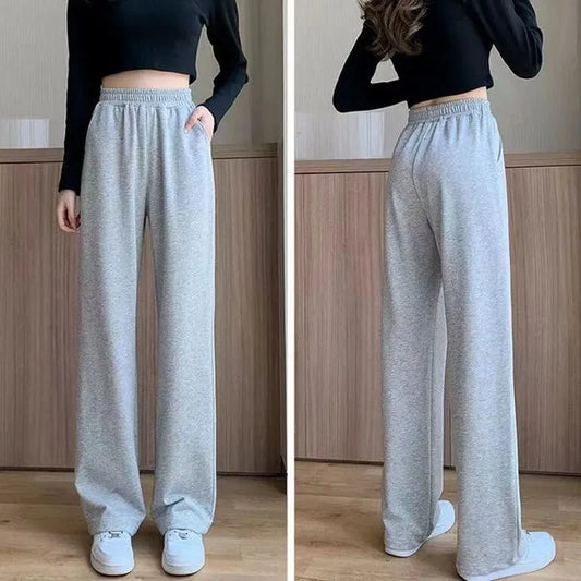 Xpqbb Black Gray Sweatpants for Women 2024 Summer New Basic Baggy Sports Pants Female Casual All-match Joggers Straight Pants