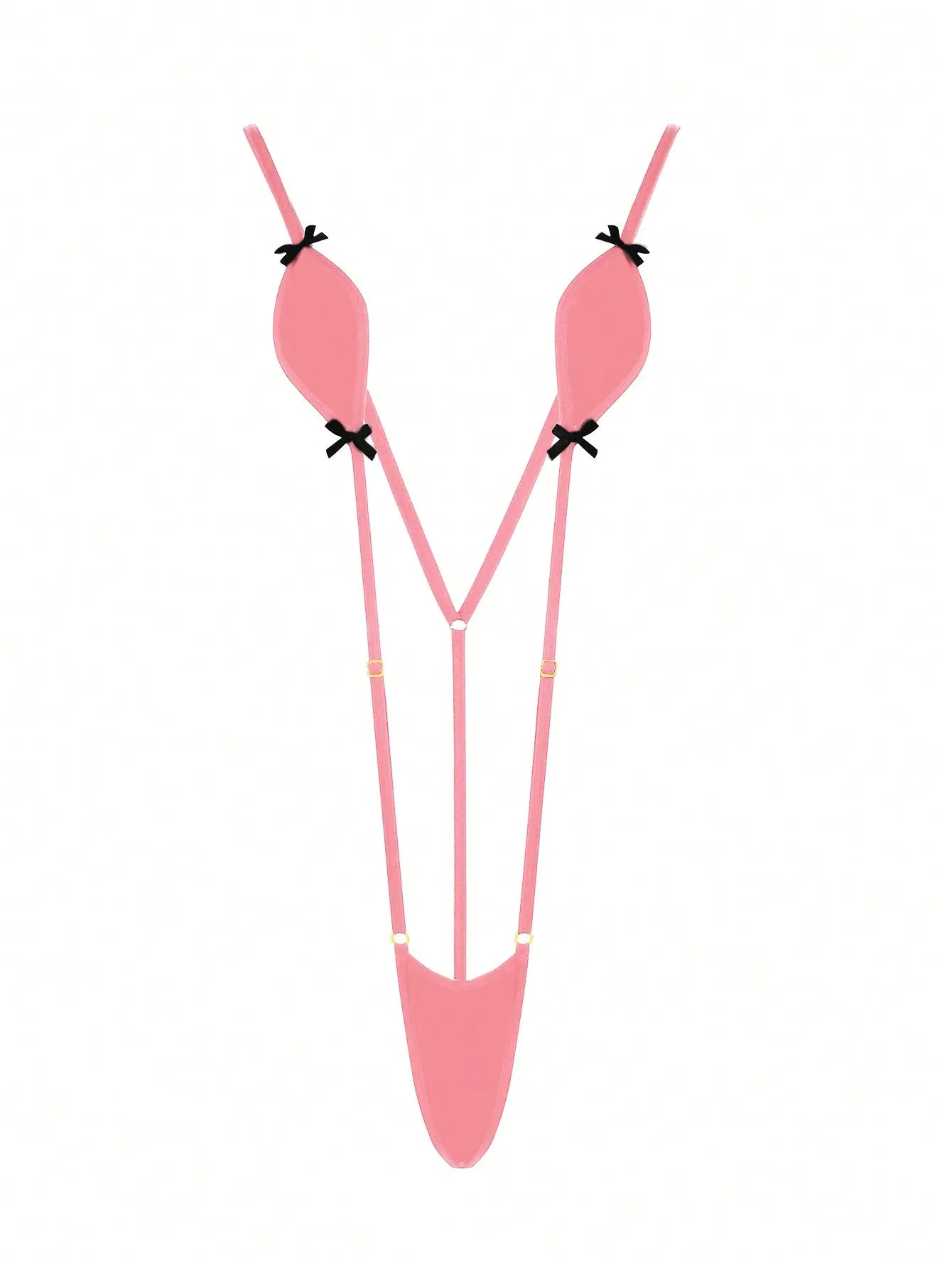 Mini-Bikini Sexy Lingerie,Suspenders Jumpsuit,Added An Adjustable Belt, Featuring Kawaii Bow-Knot,Erotic Swimsuit
