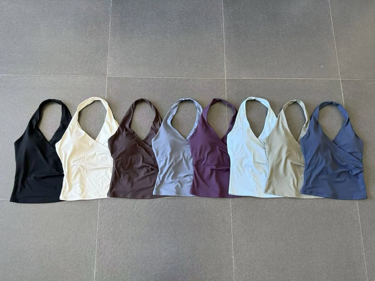 Halter Vest Gym Vest Woman Backless Tank Tops Push Up Sport Vest Running Outdoor Recreation Vest Workout Elastic Tops Activewear