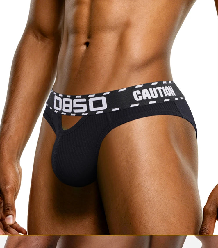 1/3Pcs Breathable Cotton Men Underwear Sexy Bikini Panties Underpants Large Crotch Pouch Mens Briefs with Front and Back Cutouts
