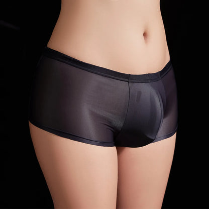 Daily Men Underwear Briefs Shiny Oily Shorts Solid Stretch Underpants Breathable Comfortable Elastic Glossy