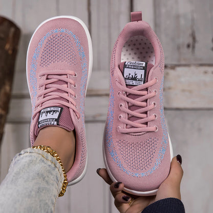 Pink Casual Women's Wide Toe Shoes Women Sport Fashion Platform Sneakers Ladies Flats Running Shoes Mesh Jogging Tennis
