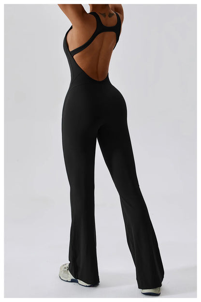 Solid Yoga Jumpsuit One Piece Outfit Fitness Bodysuit Workout Clothes for Women Sportwear Women Buttock lifting Set Activewear