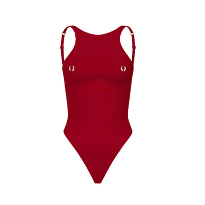 Thong 2025 Sexy Women One Piece Swimsuit Swimwear Female Solid High Waist Monokini Swimming Suit Bathing Suit Biquini Beachwear