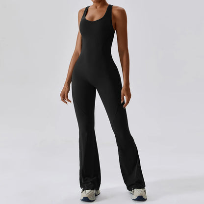 Solid Yoga Jumpsuit One Piece Outfit Fitness Bodysuit Workout Clothes for Women Sportwear Women Buttock lifting Set Activewear
