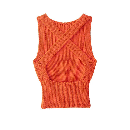 Women's 2026 New knitted Tops Fashion Slim Backless Sexy Unique Women's Tops Blouses Chic Summer Travel Party Young Blouses