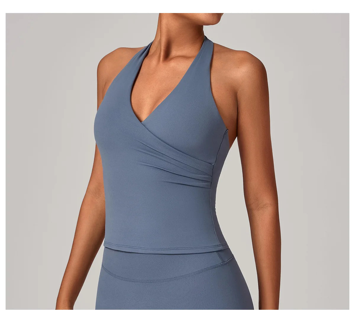 Halter Vest Gym Vest Woman Backless Tank Tops Push Up Sport Vest Running Outdoor Recreation Vest Workout Elastic Tops Activewear