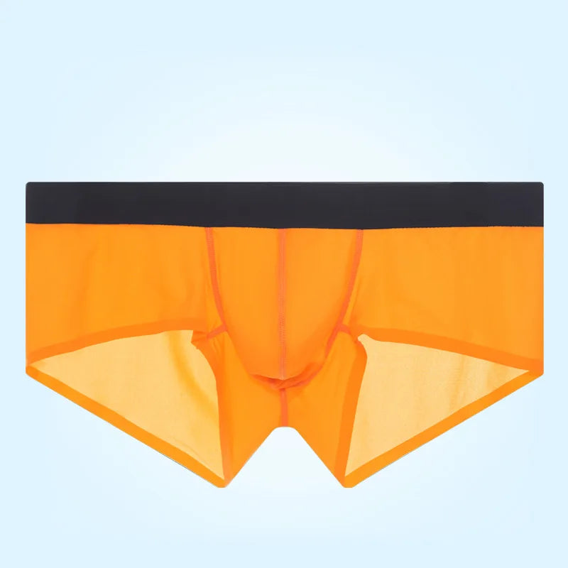 New Ultra-thin Quick Dry Mens Boxer Shorts Ice Silk Man Panties Seamless Sexy Underwear U Bulge Pouch Male Breathable Underpants