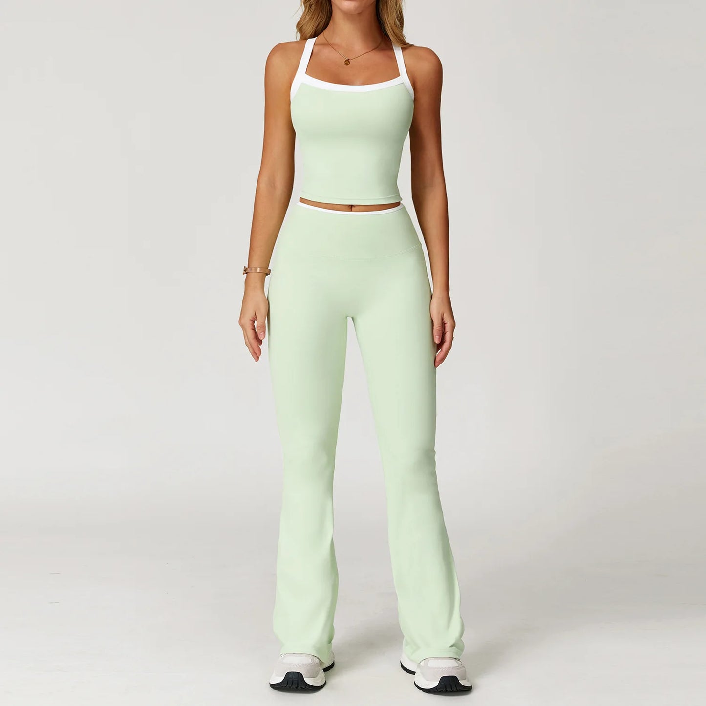 2 Pieces Yoga Set Women Workout Outfits Fitness Clothes Sportswear Gym Tracksuit High Waist Leggings Sports Bra Athletic Wear