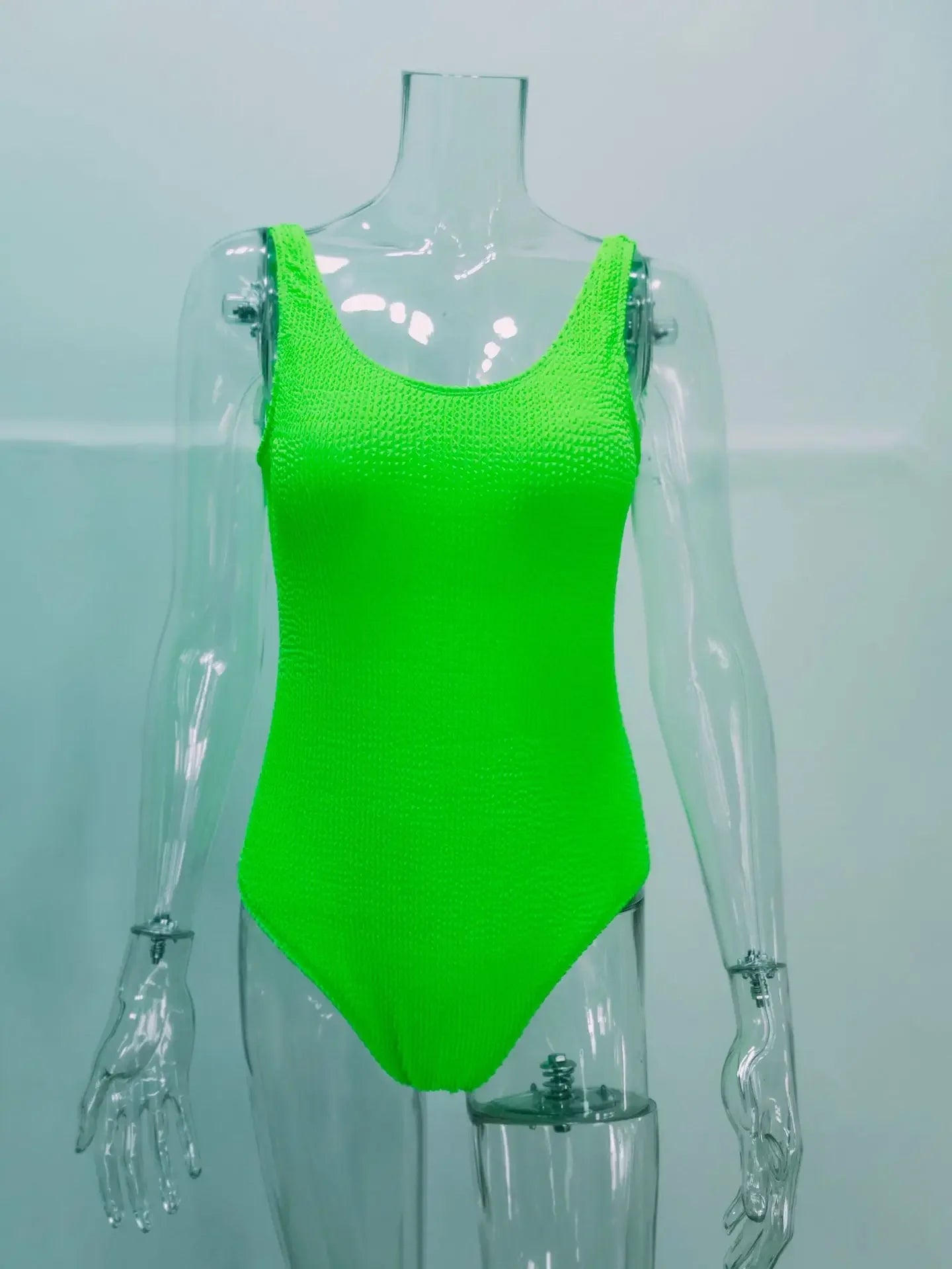 Sexy Ribbed Wrinkled One-piece Bikini Female Swimsuit Women Push Up Bra Swimwear