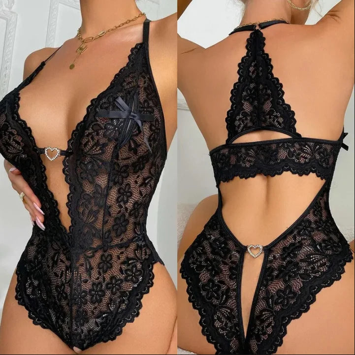 Sexy Bra And Panty Set Women Babydoll Lingerie Kit Push Up Seamless Underwear Sissy Tulle Exotic Sets One Piece Crotchless