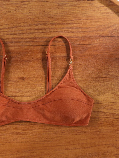 Halter Solid Bikinis New Thongs Swimsuit Women's Swimwear 2026 Bathing Suit High Cut Biquini Mujer Micro Thongs Beach Wear