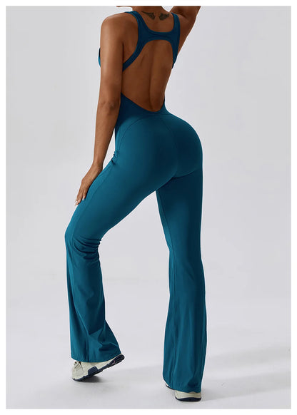 Solid Yoga Jumpsuit One Piece Outfit Fitness Bodysuit Workout Clothes for Women Sportwear Women Buttock lifting Set Activewear