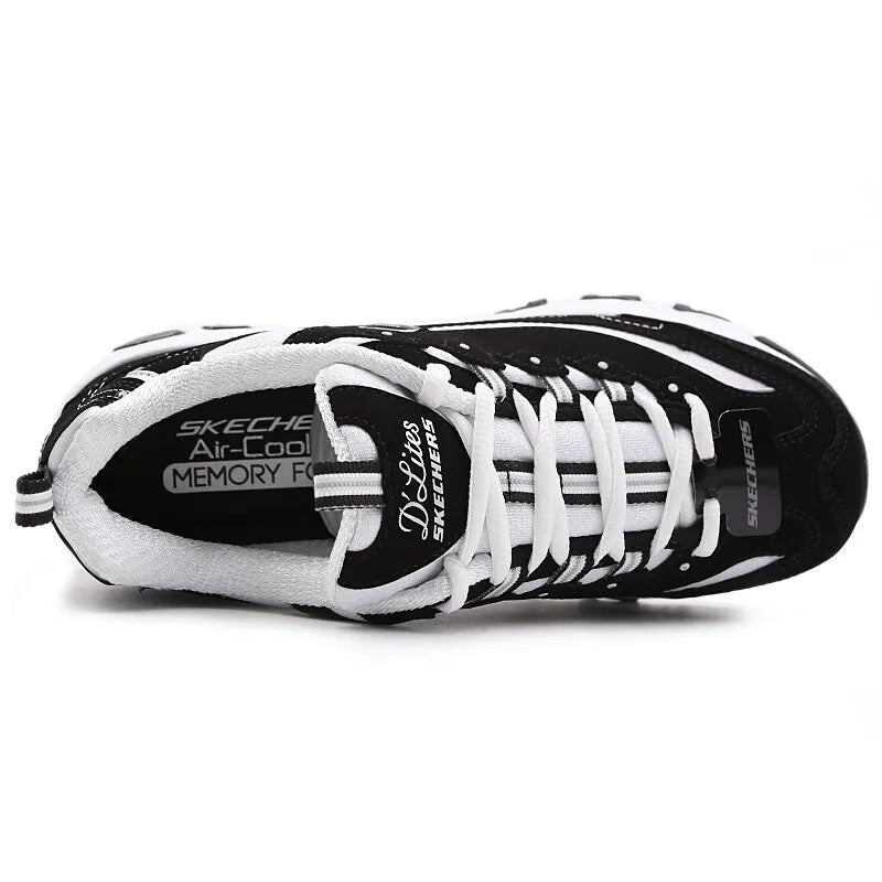 Skechers Women's Shoes D'Lites 1.0 Classic Panda Shoes Women's Casual Sports Shoes Trendy Fashion Height-Increasing Dad Shoes 66666179-Bkw