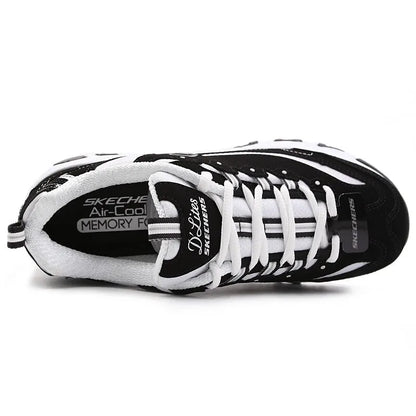 Skechers Women's Shoes D'Lites 1.0 Classic Panda Shoes Women's Casual Sports Shoes Trendy Fashion Height-Increasing Dad Shoes 66666179-Bkw