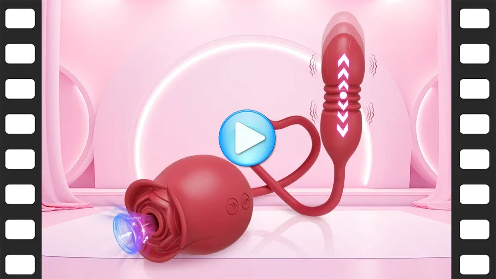 Rose-Sucking Sex Toys Dildo Vibrator for Women 3in1 Thrusting G Spot Anal Vibrators Stimulator Female Vibrating Egg Adult Toys