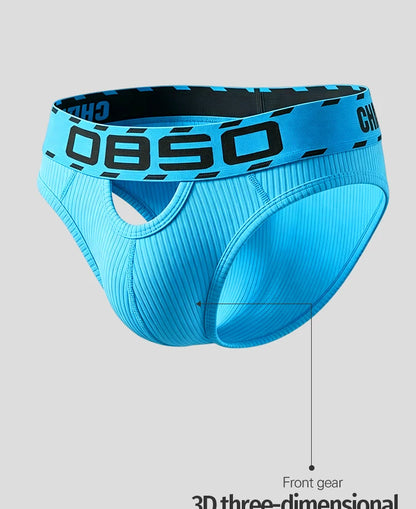 1/3Pcs Breathable Cotton Men Underwear Sexy Bikini Panties Underpants Large Crotch Pouch Mens Briefs with Front and Back Cutouts