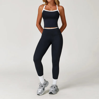 2 Pieces Yoga Set Women Workout Outfits Fitness Clothes Sportswear Gym Tracksuit High Waist Leggings Sports Bra Athletic Wear