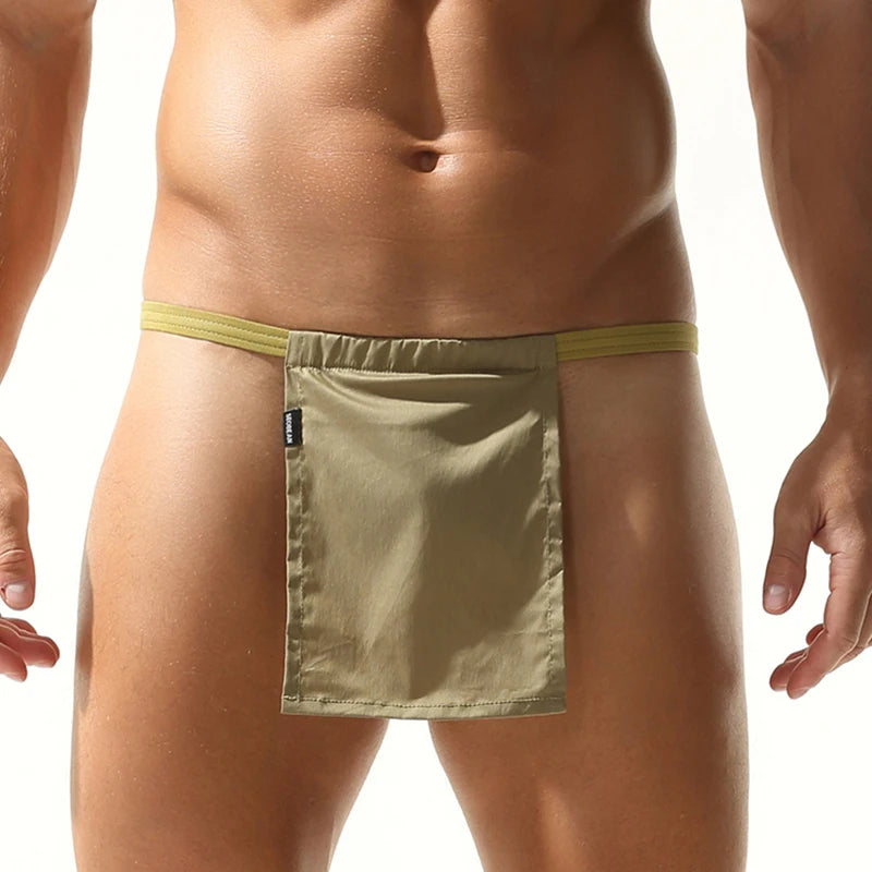 Men's triangle underwear, breathable, Japanese style, solid color, sexy