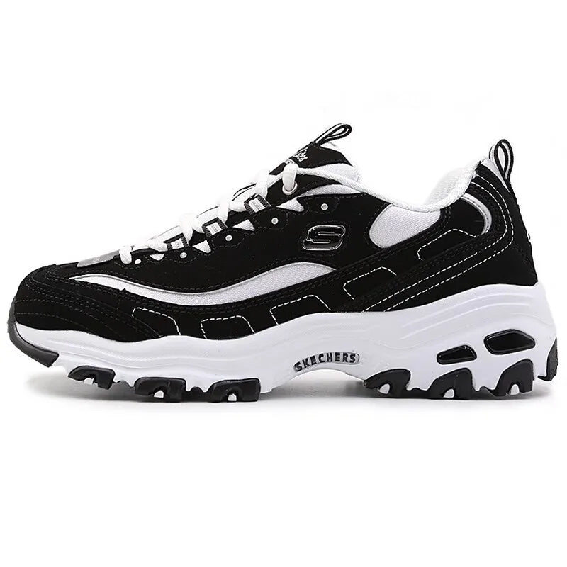 Skechers Women's Shoes D'Lites 1.0 Classic Panda Shoes Women's Casual Sports Shoes Trendy Fashion Height-Increasing Dad Shoes 66666179-Bkw