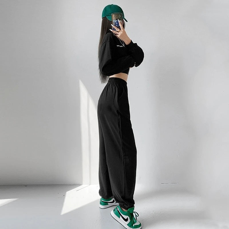 Floral Print Women's Dance Pants Hip Hop Joggers Loose Fit Trousers for Jazz Sportswear
