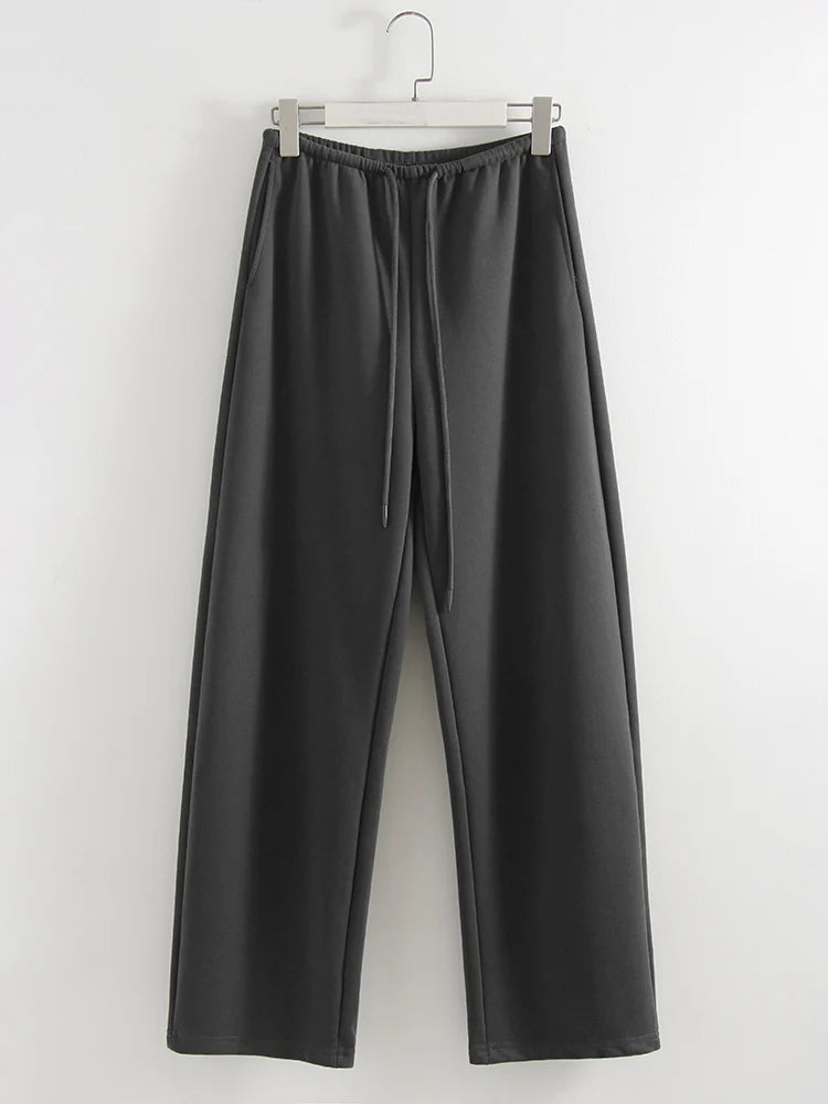 Butter Yellow Sport Sweatpants Women Wide Leg For Summer Basic Women's Pants And Trousers Cotton Baggy Red Pants Woman Joggers
