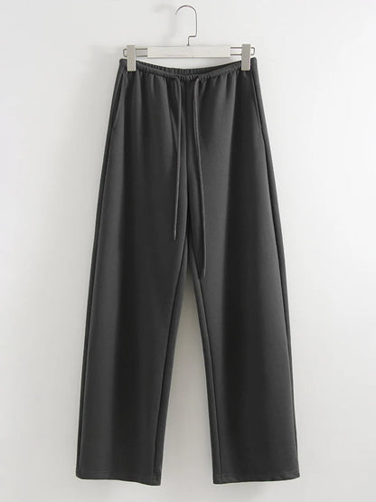 Butter Yellow Sport Sweatpants Women Wide Leg For Summer Basic Women's Pants And Trousers Cotton Baggy Red Pants Woman Joggers