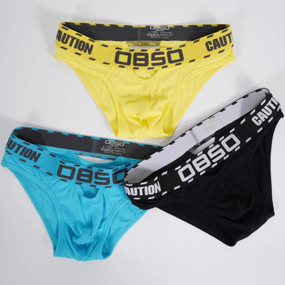1/3Pcs Breathable Cotton Men Underwear Sexy Bikini Panties Underpants Large Crotch Pouch Mens Briefs with Front and Back Cutouts
