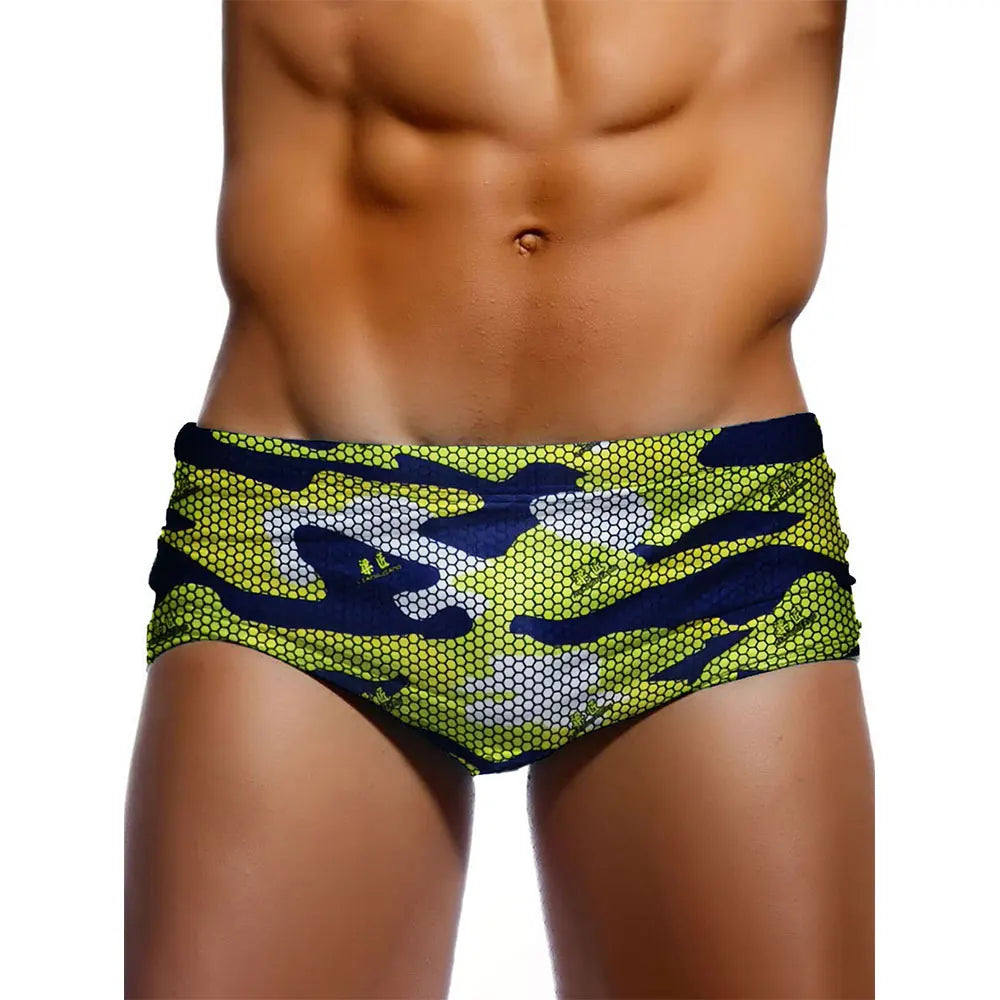Sexy Swimming Trunks Mens Camouflage Swim Boxer Briefs Swimwear Young Man Swimsuit Beach Surfing Bathing Suit Shorts Zwembroek
