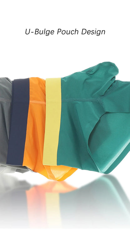 New Ultra-thin Quick Dry Mens Boxer Shorts Ice Silk Man Panties Seamless Sexy Underwear U Bulge Pouch Male Breathable Underpants