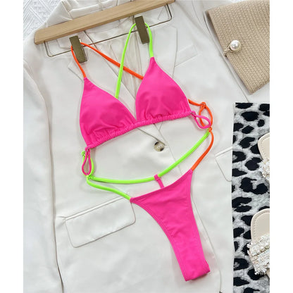 Sexy Backless Cross Back Extreme String Mini Micro Thong Women Swimwear One Piece Swimsuit Female Bather Bathing Suit Swim V4182